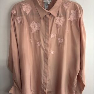 Miss Orly Pastel Pink Floral Blouse